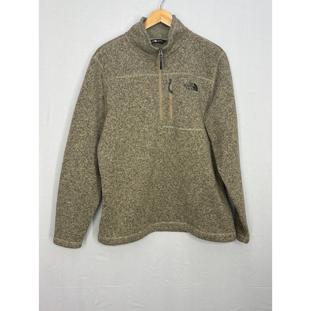 The‎ North Face Gordon Lyons 1/4-Zip Fleece Pullover Jacket Mens Beige Lined L